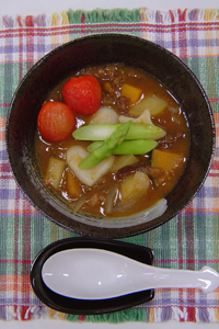 津山高校オリジナルすいとん『十六夜すいとん〜カレー(華麗)なる変身〜』
